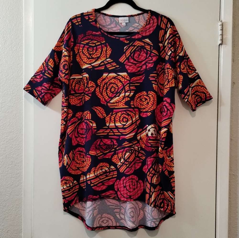 Lularow Simply Comfortable  Floral Tunic High / Low Size M